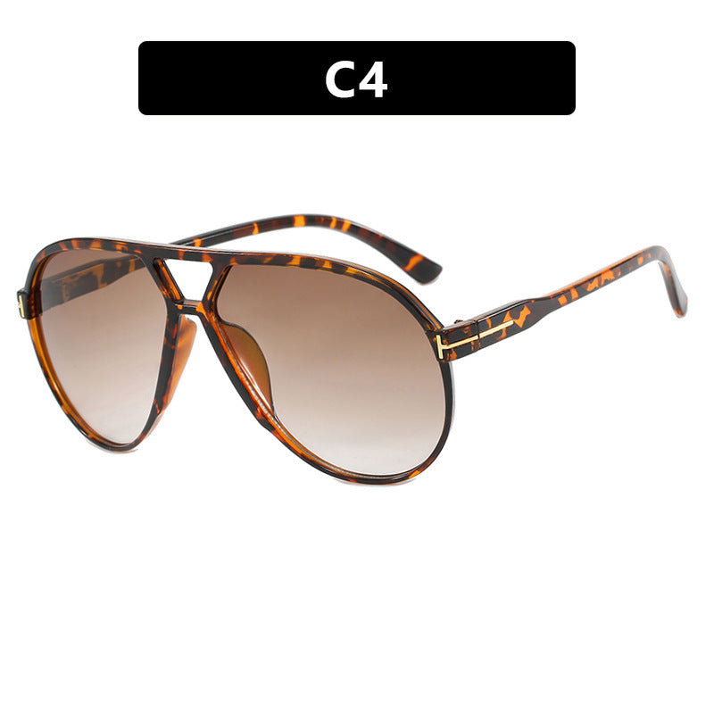 Letter T Double Beam Large Frame Toad Mirror New Retro Sunglasses Pilot Sunglasses Sunglasses Sunglasses