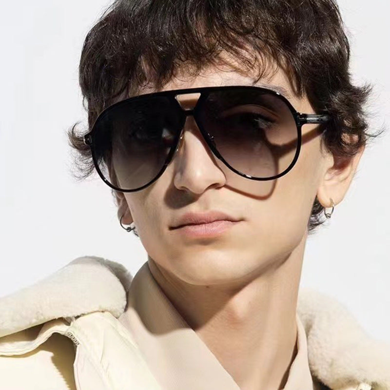 Letter T Double Beam Large Frame Toad Mirror New Retro Sunglasses Pilot Sunglasses Sunglasses Sunglasses