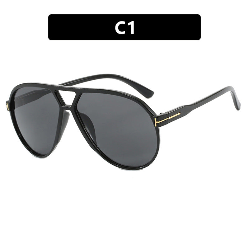 Letter T Double Beam Large Frame Toad Mirror New Retro Sunglasses Pilot Sunglasses Sunglasses Sunglasses