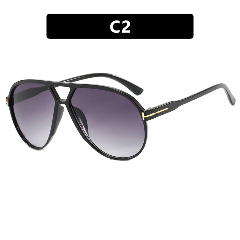 Letter T Double Beam Large Frame Toad Mirror New Retro Sunglasses Pilot Sunglasses Sunglasses Sunglasses