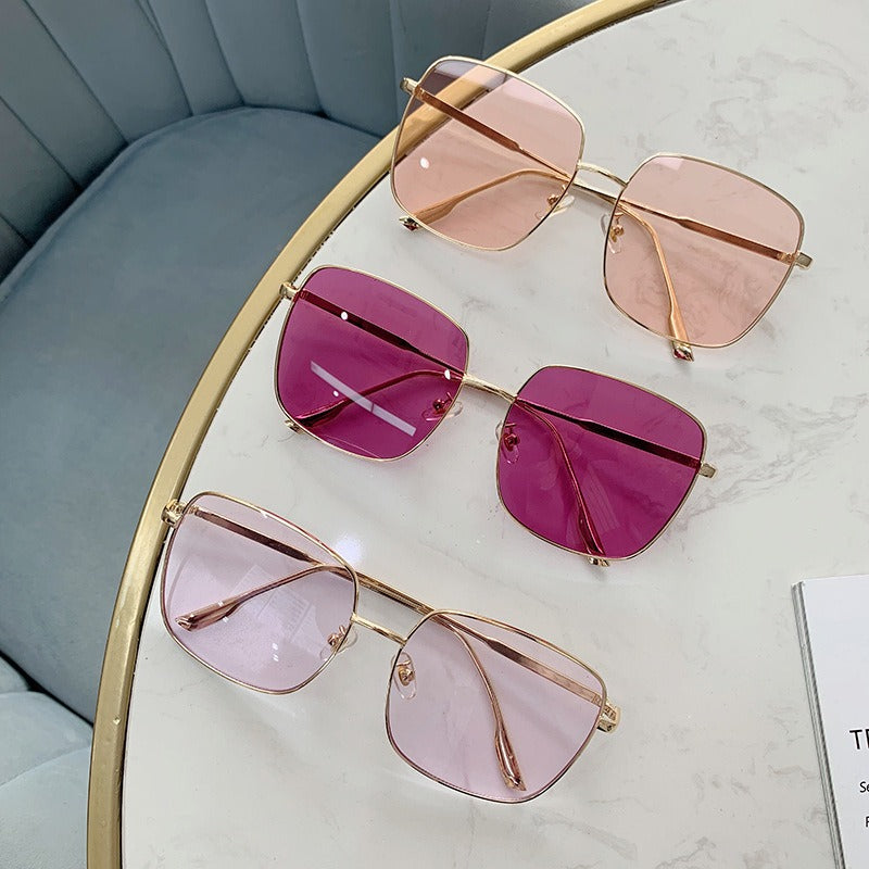 Fashionable sunglasses men's UV resistant large box sunglasses